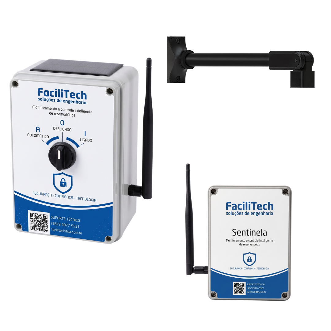 Conjunto Sentinela Plus com unidades de controle e monitoramento